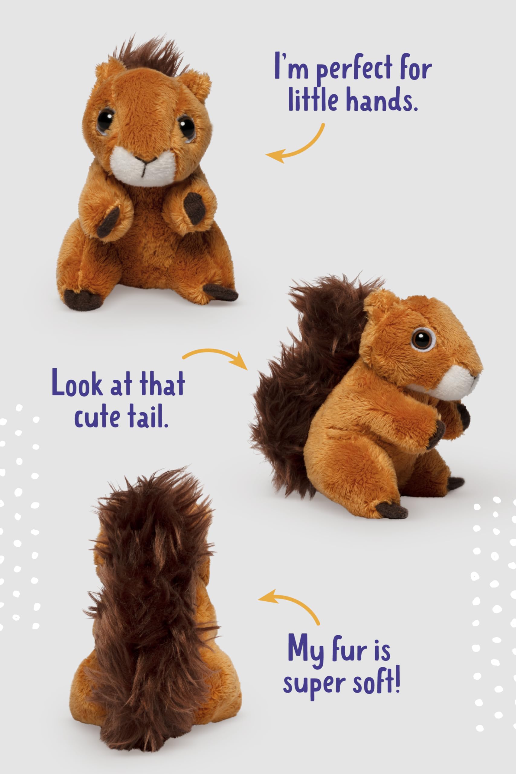 Living Nature Little Red Squirrel Plush Toy | Soft Toy Gift For Kids | Naturli Eco-Friendly Plush, 10 cm
