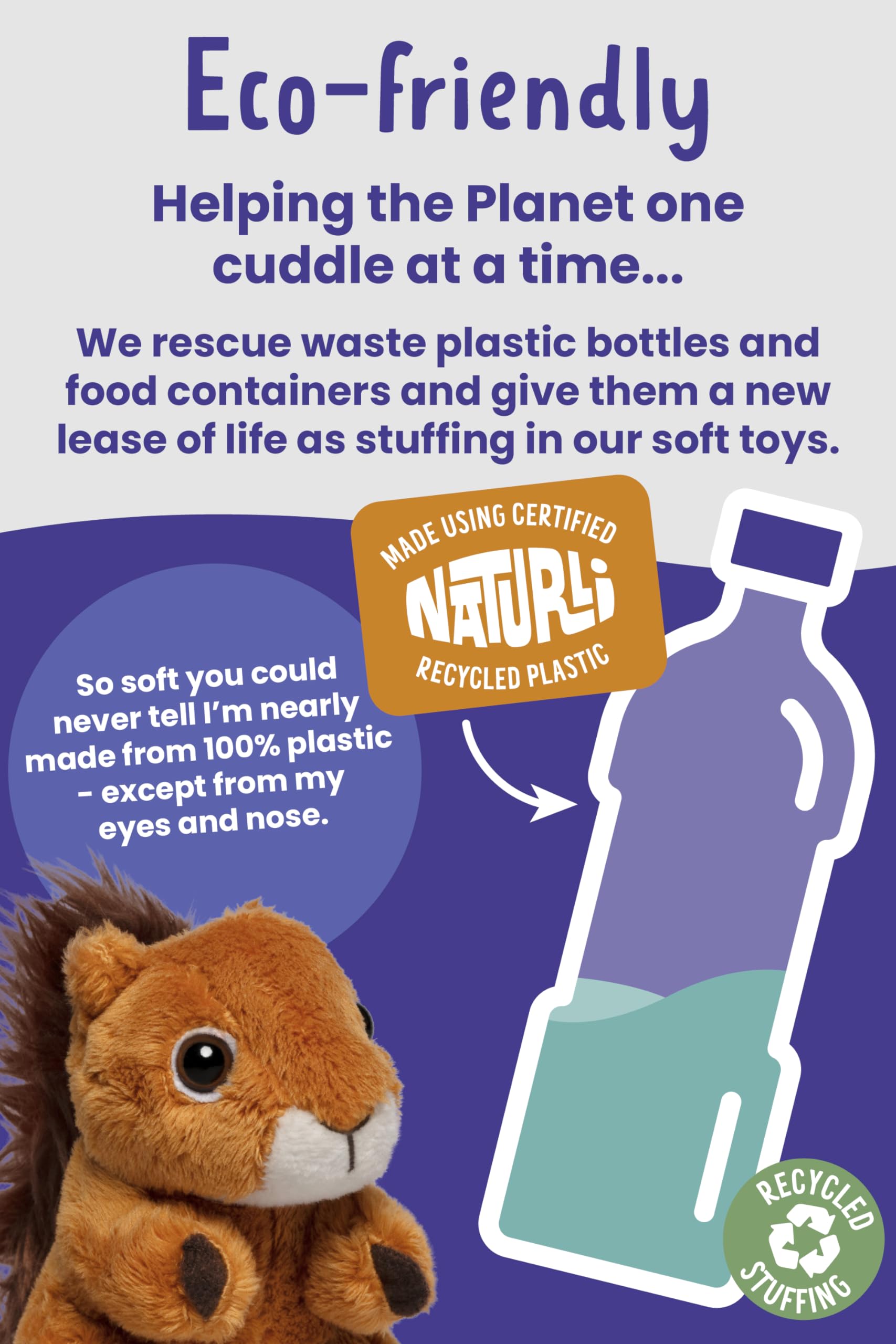 Living Nature Little Red Squirrel Plush Toy | Soft Toy Gift For Kids | Naturli Eco-Friendly Plush, 10 cm