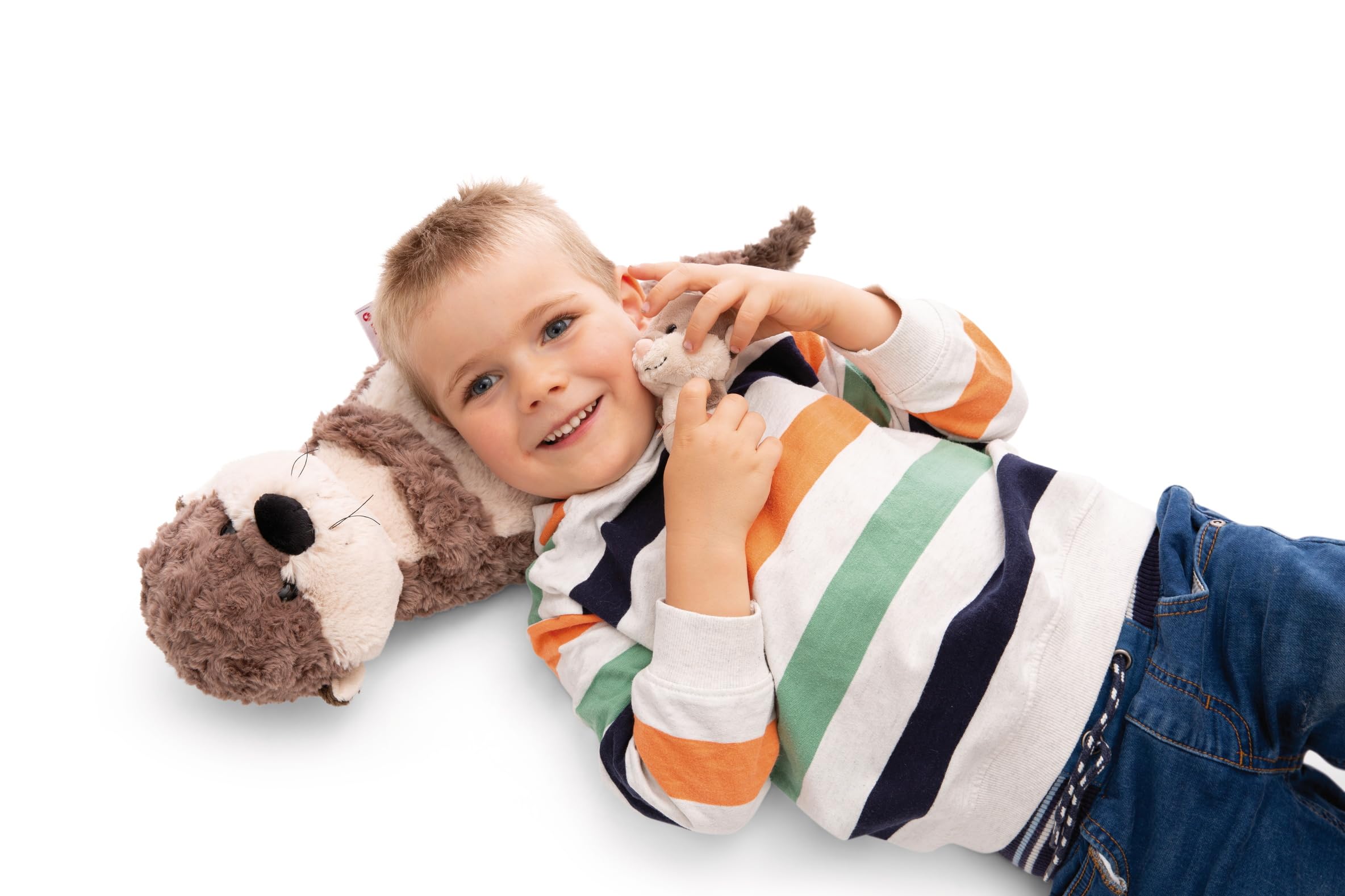 Cuddly soft toy otter Oda with baby Odalina, 40 x 20 cm, grey – soft and fluffy plush figure for boys, girls, and babies; perfect as a gift or decoration for home, kindergarten, or on the go