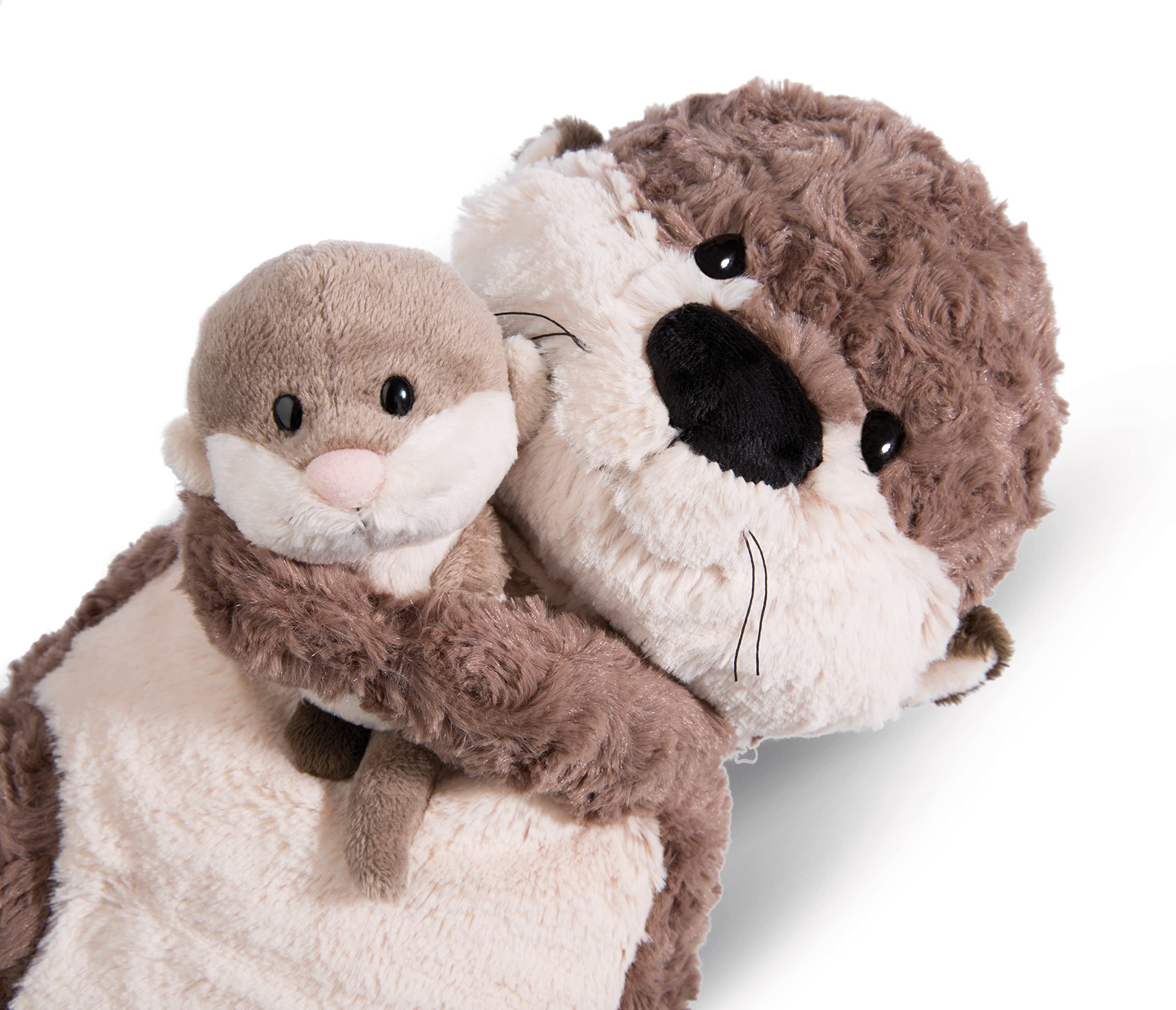 Cuddly soft toy otter Oda with baby Odalina, 40 x 20 cm, grey – soft and fluffy plush figure for boys, girls, and babies; perfect as a gift or decoration for home, kindergarten, or on the go